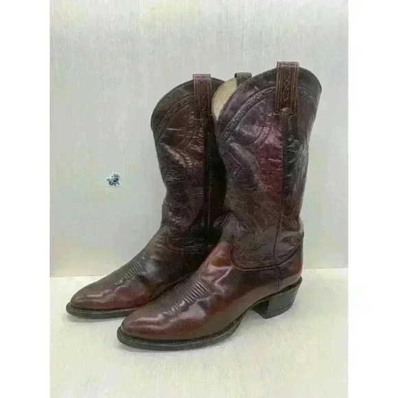 Tony Lama Men’s Brown Leather western  Cowboy Boots Size US 10 D - Picture 1 of 10
